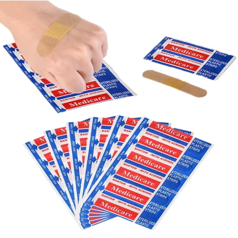 

50-500Pcs Breathable Band Aid English Letters Adhesive Bandages First Aid Emergency Plaster Non-Woven Fabric Dressing Patch