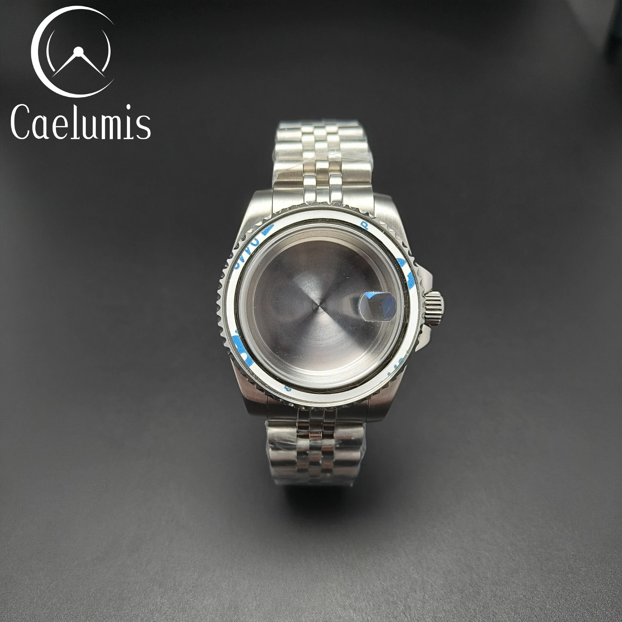 405mm-steel-case-5-baht-bracelet-sapphire-crystal-finish-for-nh35-36-men's-mechanical-watch-watch-modification-accessories