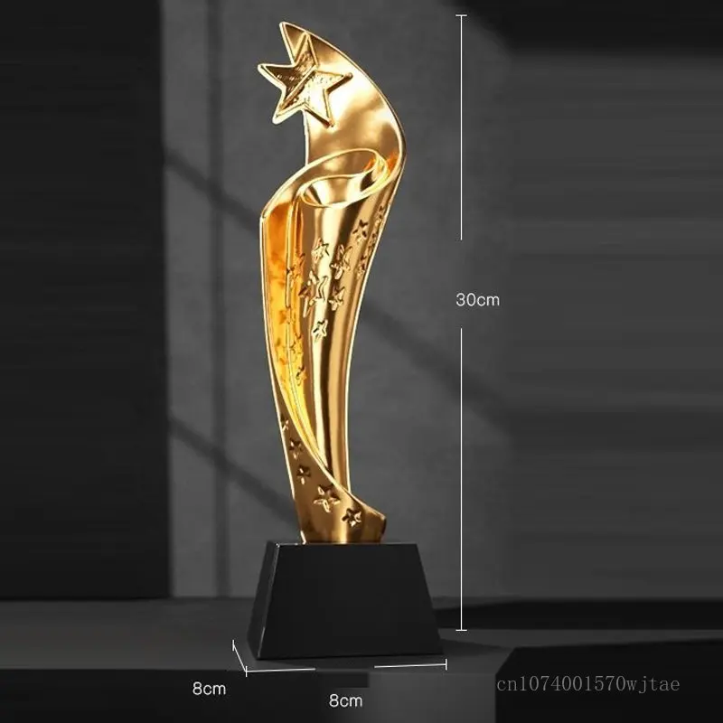 

Five-Pointed Star Resin Trophy Customized Crystal Trophy Free Lettering annual Conference Award for outstanding Staff Home Decor