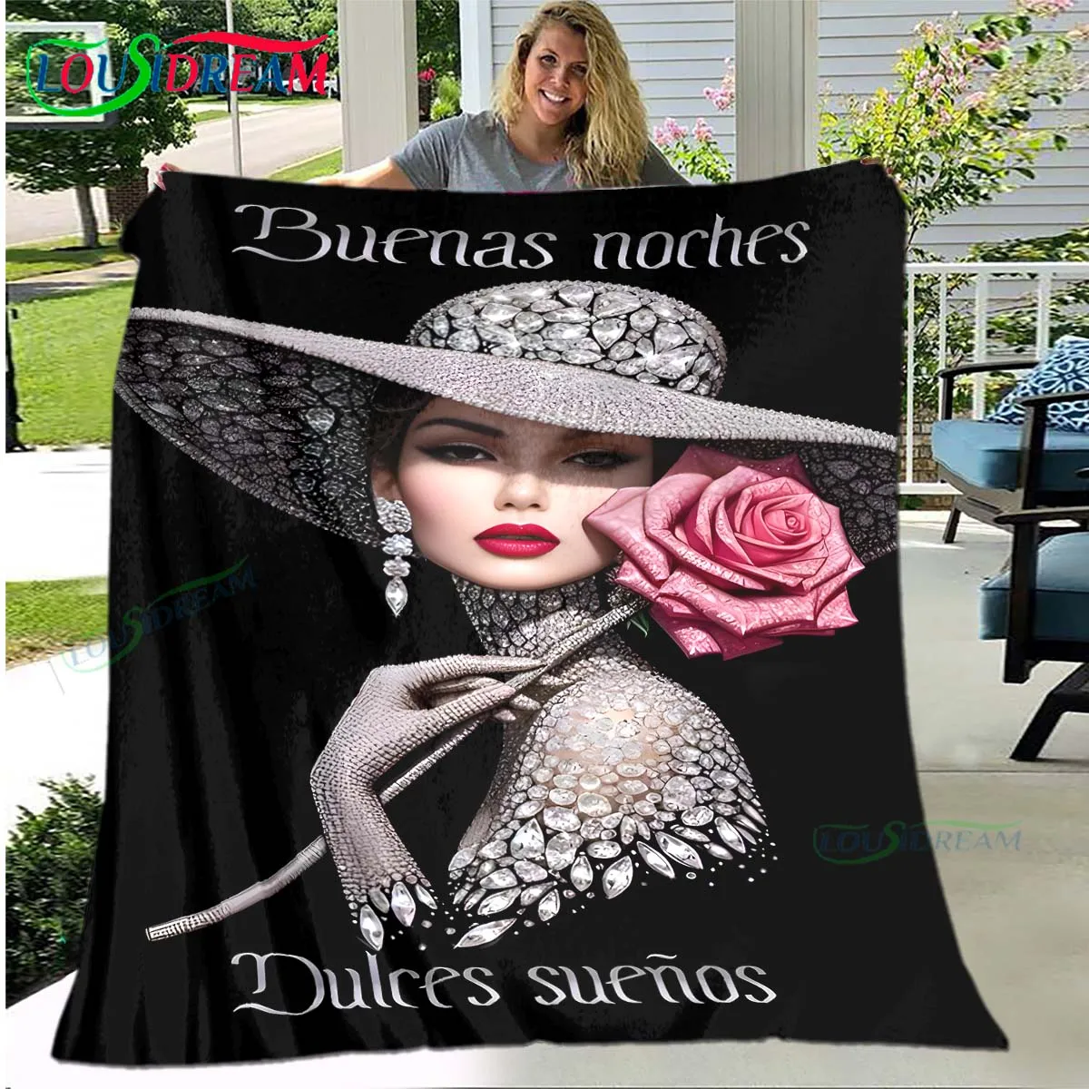 

Fashion New Woman-Sexy Pattern Blanket Flannel Thin Blanket Portable Home Travel Office Lunch Break Blanket Birthday Gift