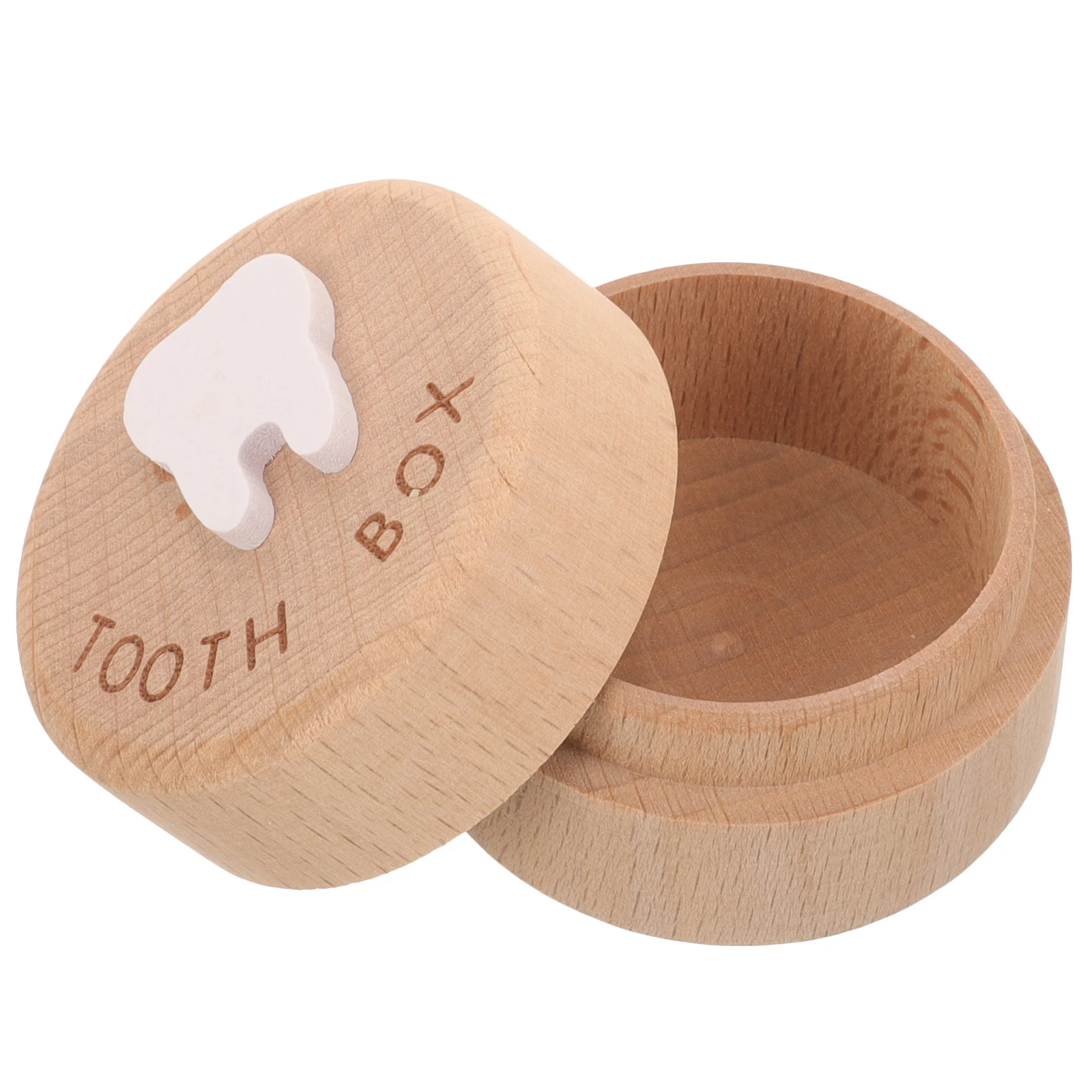 

Cute Wooden Baby Teeth Keepsake Box Fetal Hair Storage Case Kids Souvenir Tooth Holder Portable Infant Trinket Container Cartoon