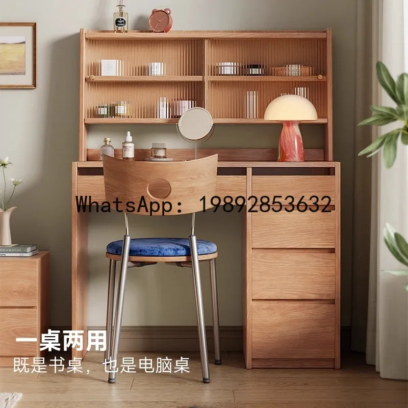 XL Solid Wood Dressing Table And Chest Of Drawers Integrated Small Apartment Bedside Cabinet With Extendable Storage Cabinet