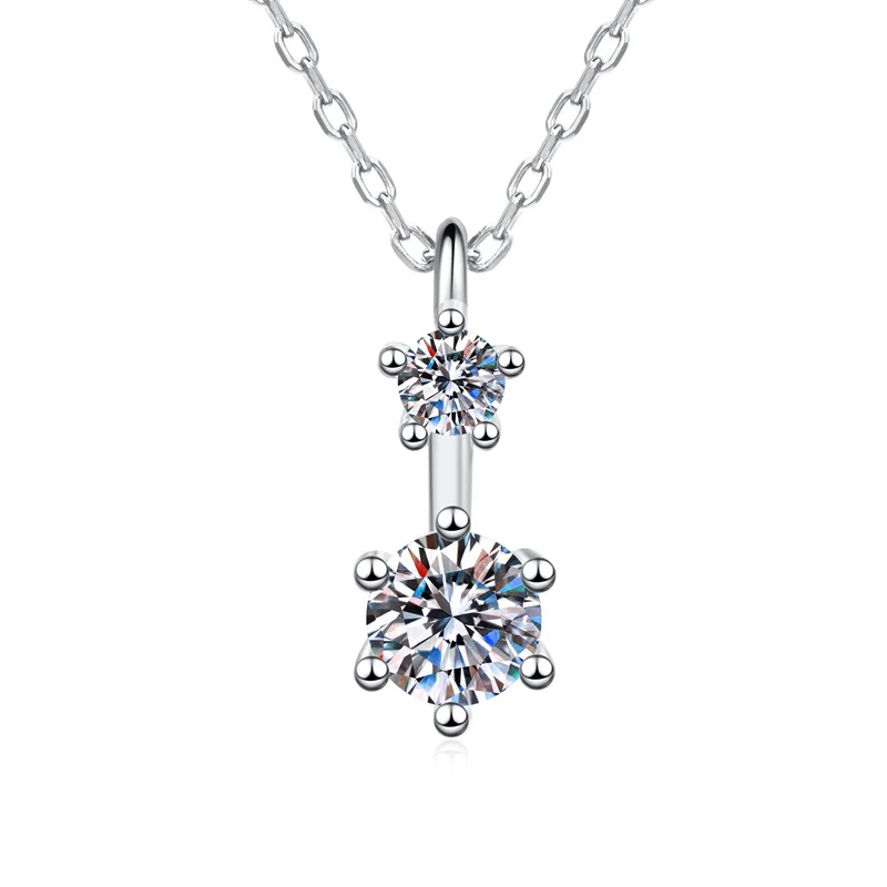 

ZFSILVER Fashion Trendy Classic 925 Silver Moissanite Design Paw 6 Necklace For Charm Women Accessories Party Jewelry Gift XL420
