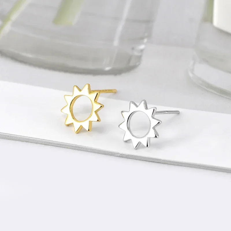 925 sterling silver ear Needle hook shaped/round small studs earrings for women cartilage gold earrings fashion party Jewelry