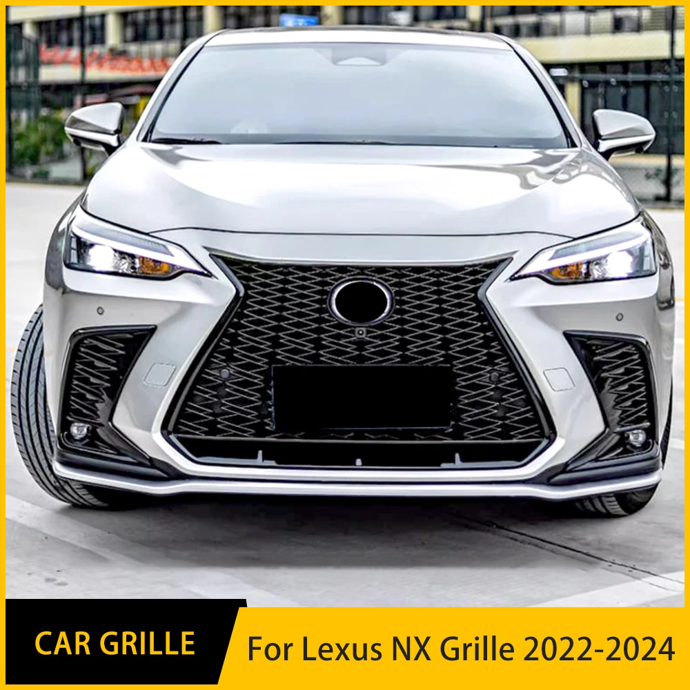 

Racing Grille For Lexus NX 2022 2023 2024 Year High Quality Carbon Black Front Bumper Grill Body Ornament Vents Kit Spoiler