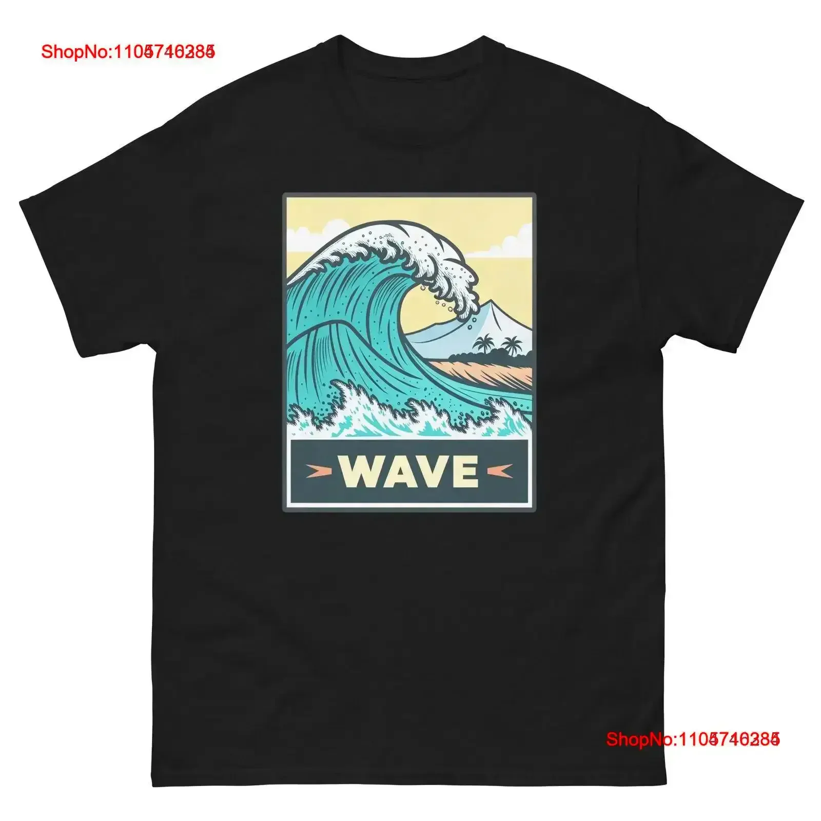 Wave Geographical Landscape Location Scenery T Shirt vintage Washed streetwear Soft Slightly homme Casual vintage Washed