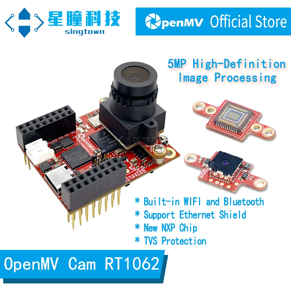 OpenMV Cam RT1062 Genuine SingTown-Enterprise Industrial AI Camera 5MP High Definition Image Detection IoT Machine Learning WiFi