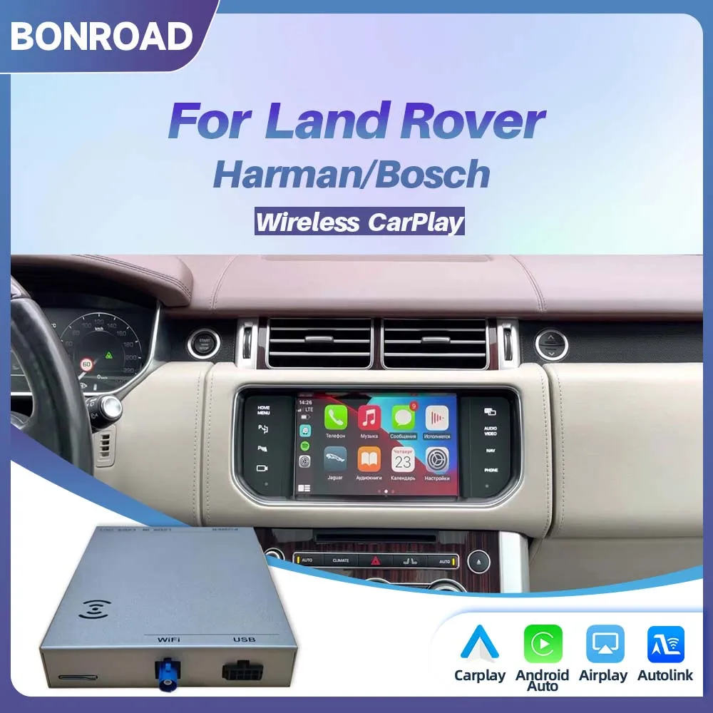 Modulo BONROAD Wireless CarPlay Android Auto per Land Rover/Jaguar Range Rover Evoque Discovery con sistema Harman Bosch Mirror Link