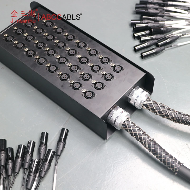ABCCABLS 32-Channel XLR Stage Box Snake Cable for Audio/Video, DMX/Audio/Power Snake XLR Male to Female Multi Microphone