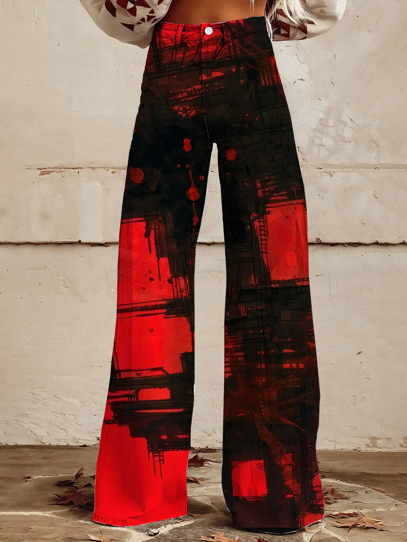 Ladies' straight leg wide leg pants, spring and autumn loose European and American pants