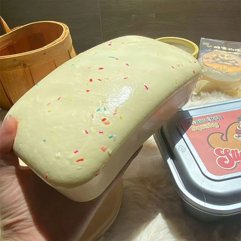 Sticky Box Cake Squishy Toy, Slow Rising Butter Ice‑Cream Box Squeeze Fidget Toy, Anti‑Stress Relief Hand Relax Desktop Gift