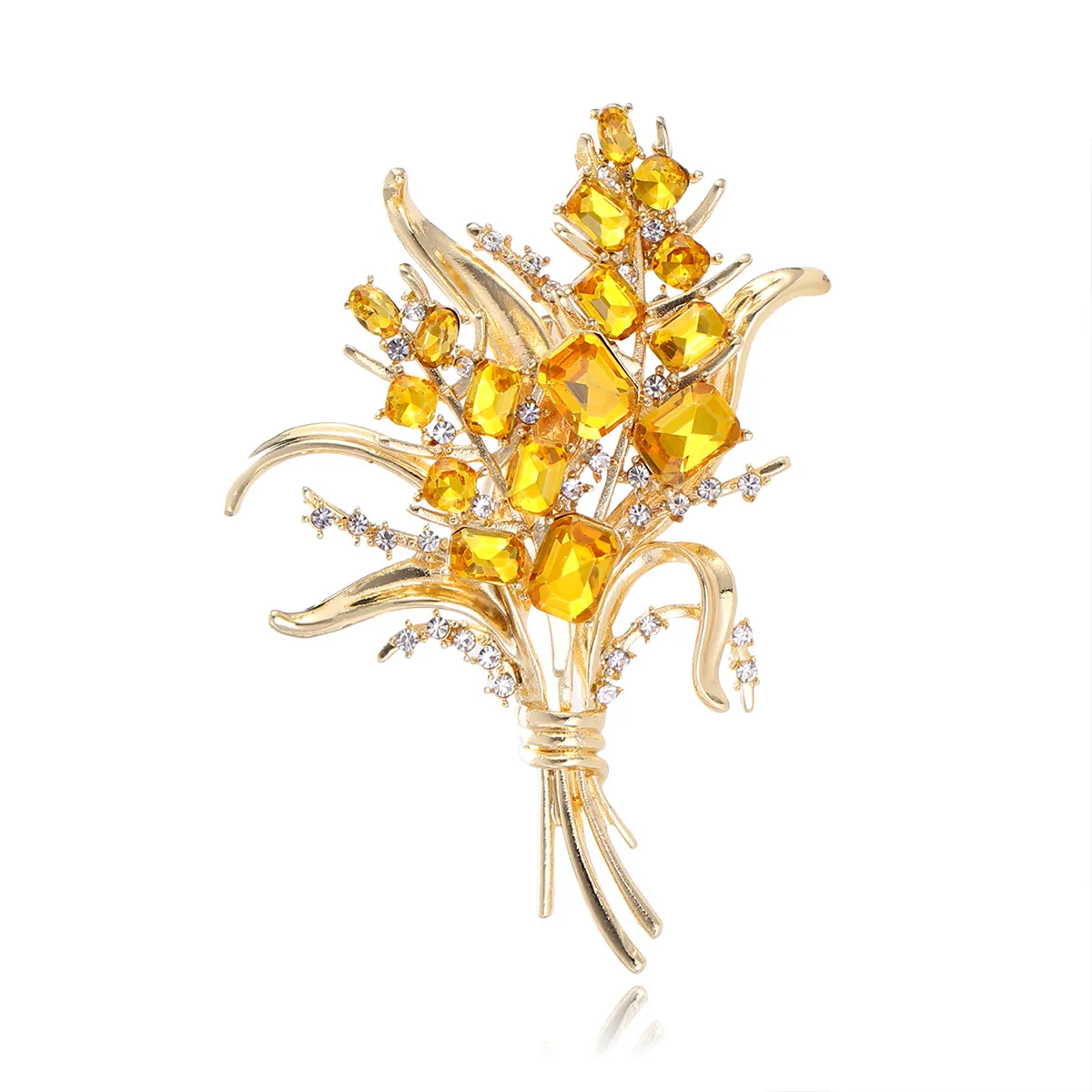 wheat ear high-end brooch women's high-end sense high-end fashion brooch temperament fixed anti-light pin buckle
