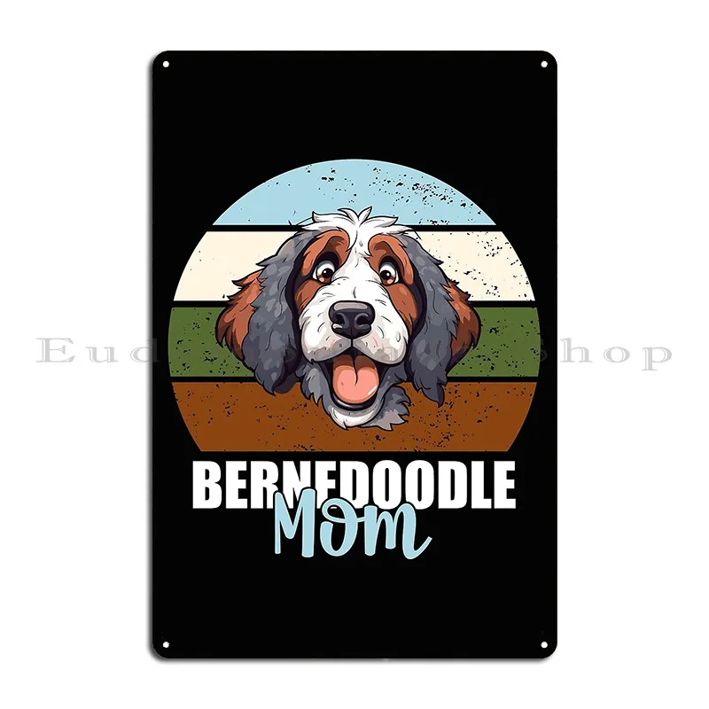 Bernedoodle Mama Dog Mom Retro Vintage Bernese Mountain Metal Sign Bar Club Kitchen Customize Classic Tin Sign Poster