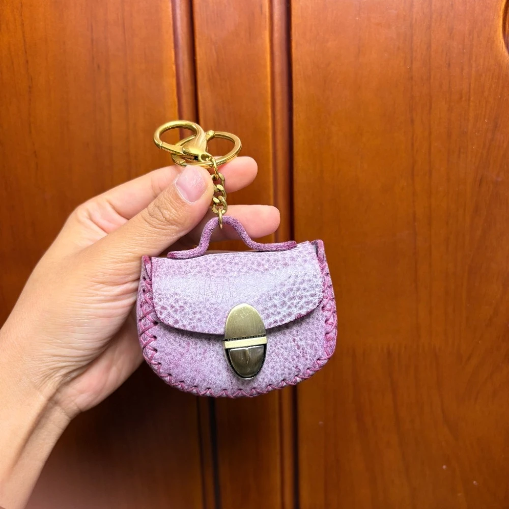 

Кожаный чехол для наушников ручной работы из воловьей кожи, брелок, органайзер для наушников, аксессуар для багажа, монетница