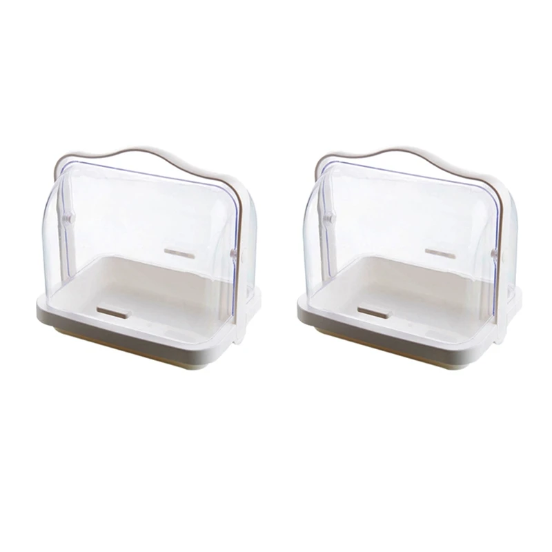 

2X Kitchen Bread Storage Box Plastic First Aid Medicine Storage Box Cosmetic Organizer Multifunctional Flip Boxes