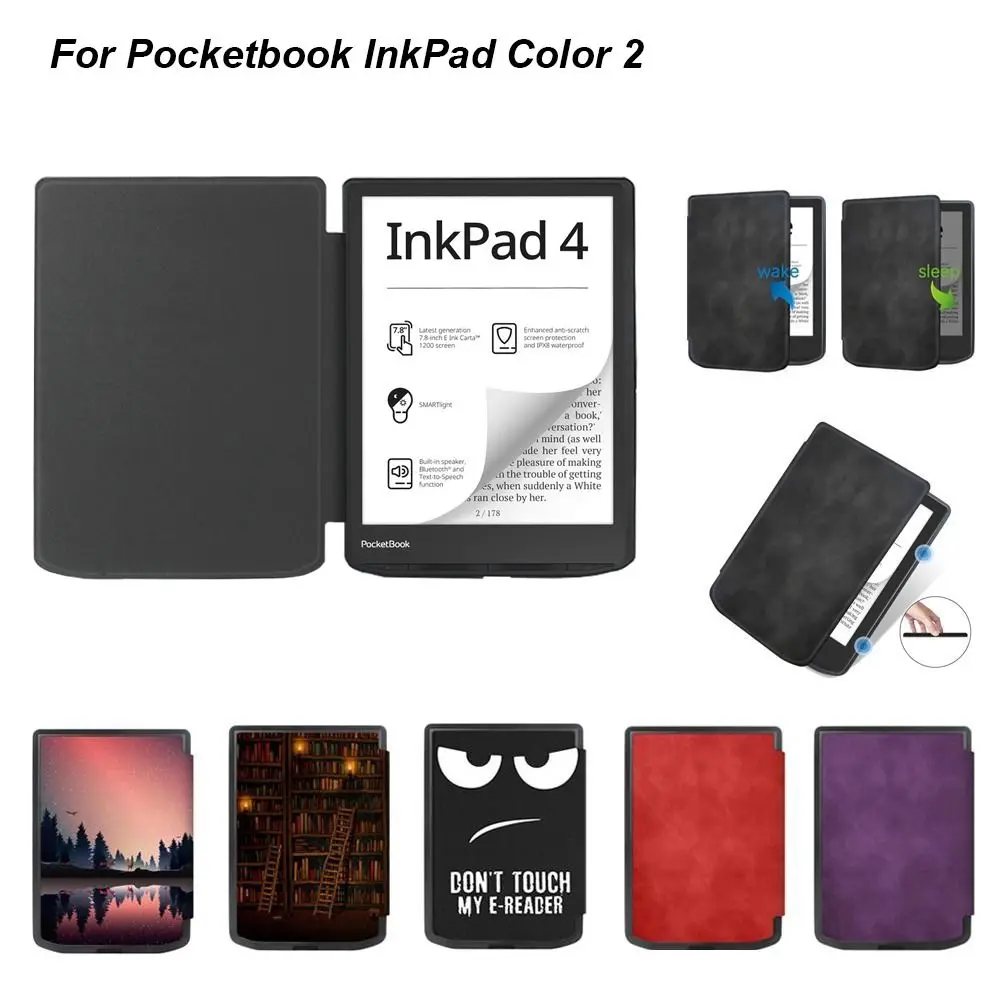 7.8inch e-Reader Case Coloful Auto Wake Sleep Ultra Slim PB 743 Funda PU Leather Soft Filio Cover for PocketBook InkPad Color 2