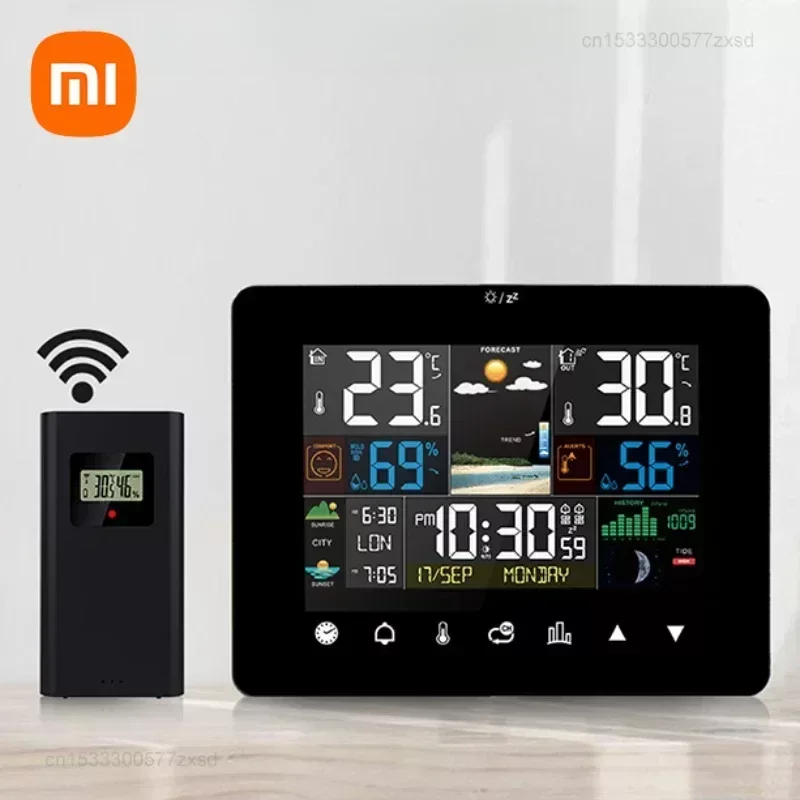 Xiaomi Multi-function Weather Station Alarm Clock Thermometer Hygrometer Touch Screen Wireless Outdoor Indoor Sensor Desk Clock