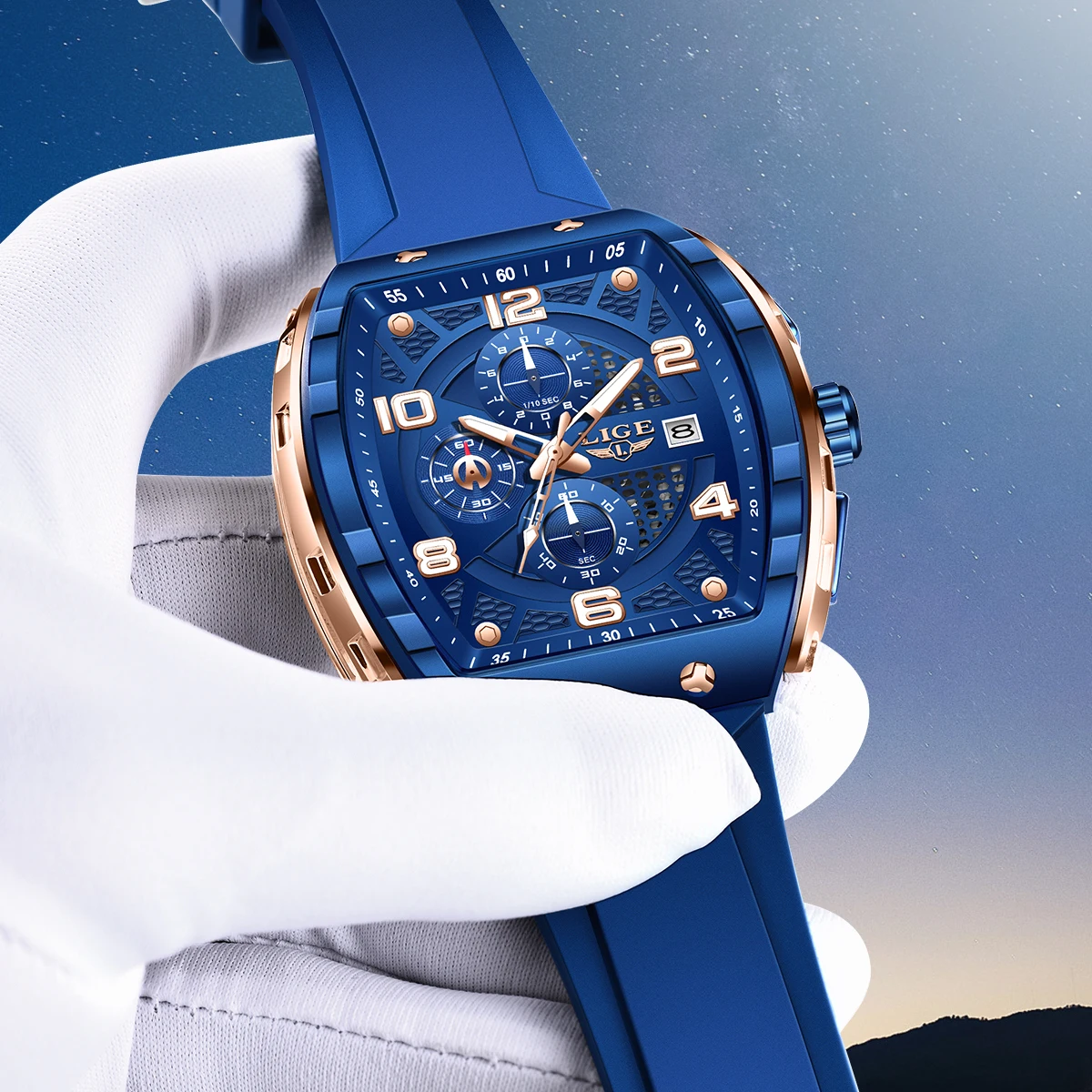 

LIGE Outdoor Simple Man Watch Fashion Luxury Business Casual Sport Clock Waterproof Luminous Calendar Quartz Watches for Men+Box