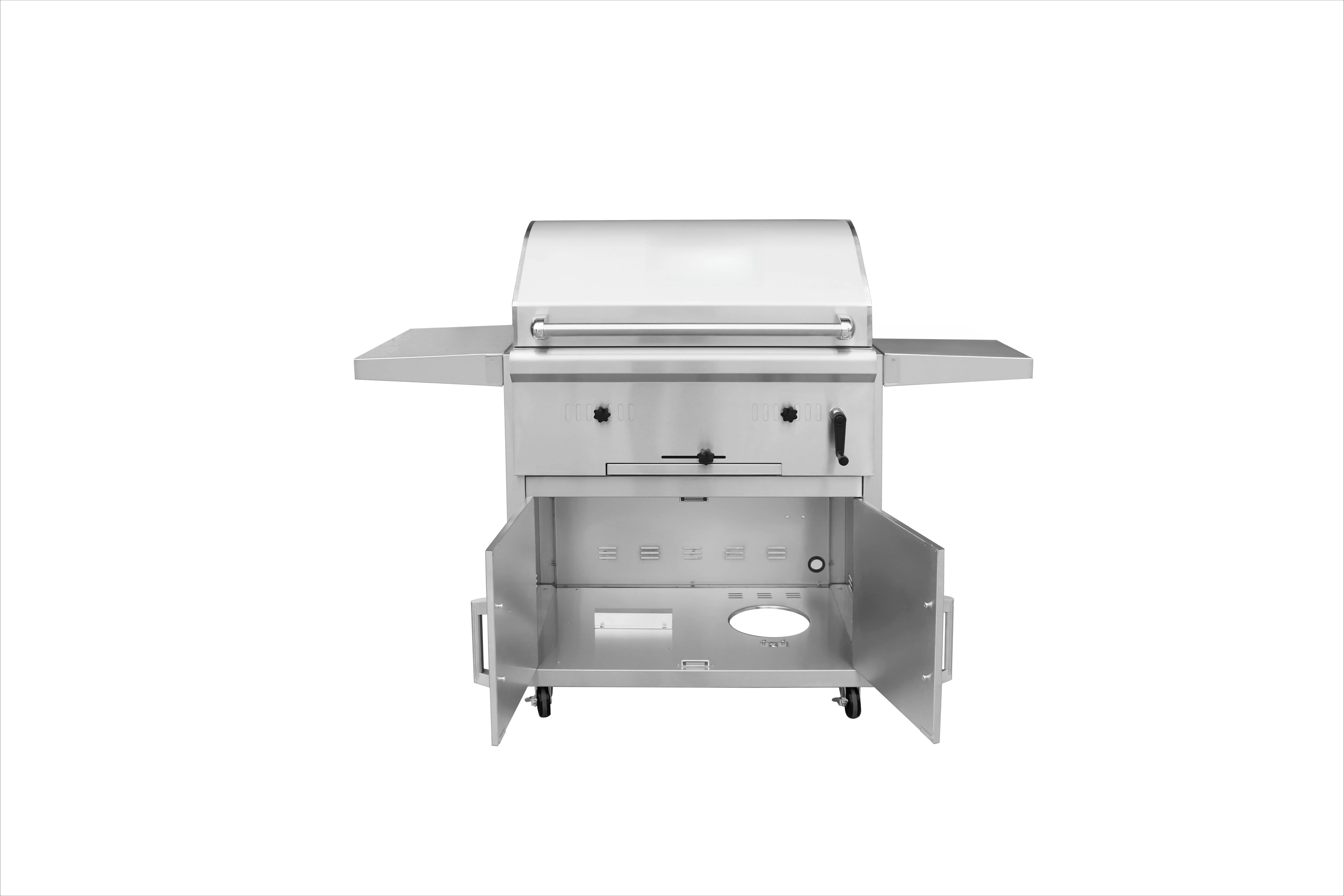 Wholesale Luxurious Modern Outdoor Garden Black Powder Coated Trolley Smokeless Gas BBQ Grill
