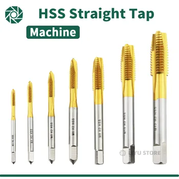 HSS Titanium Coating Schroef Tap Boor M2 M2.5 M3 M3.5 M4 M5 M6 M8 M10 M12 Metrische Rechte Fluit Draad Tap Handgereedschap