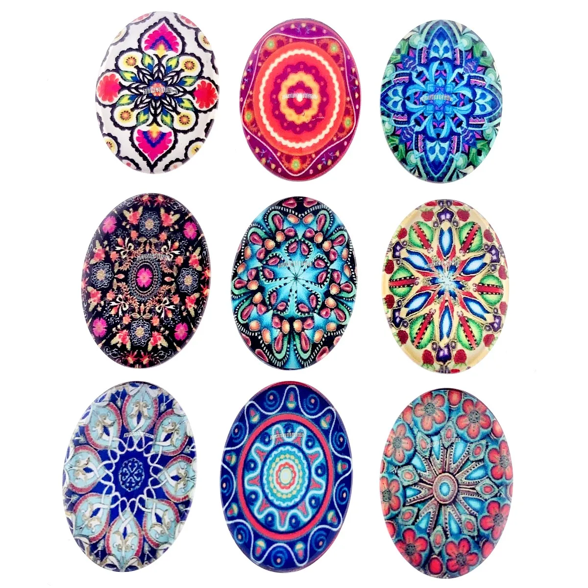 18x25mm Mixed Style Oval Glass Cabochon Dome Jewelry Finding Cameo Pendant Settings 20pcs/lot (K05510)