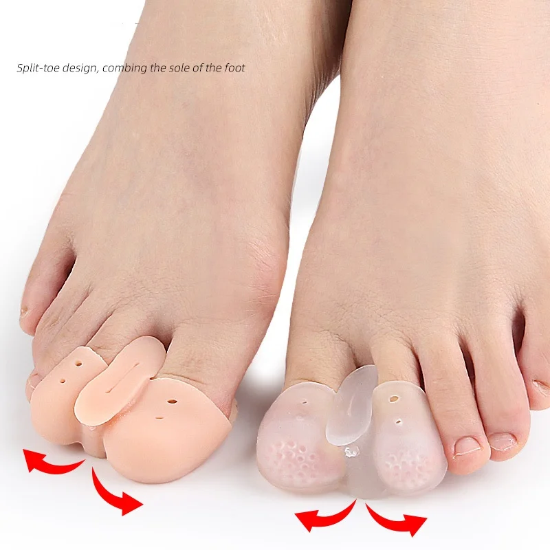 앞발 패드 이중 구멍 발가락 분리기 엄지 발가락 뼈 겹치는 발가락 분리기 부드러운 마찰 방지 발가락 보호대 발가락 클램프 엄지 발가락 패드