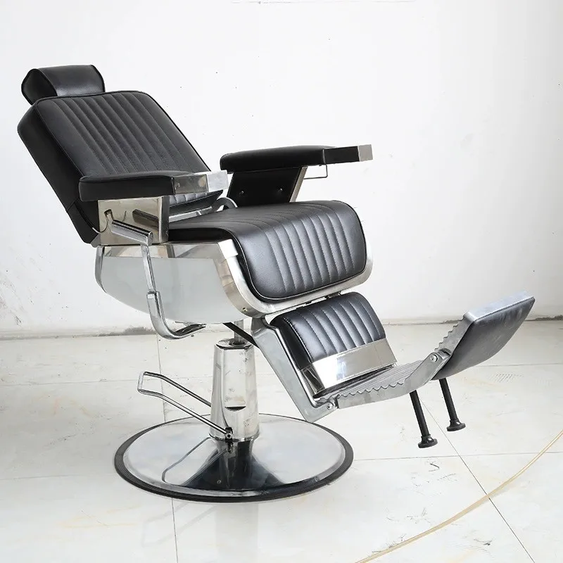 Salon Black High Quality Luxury Furniture Barber Chair Color Optional Comfortable Stainless Base For Men's Use For Sale