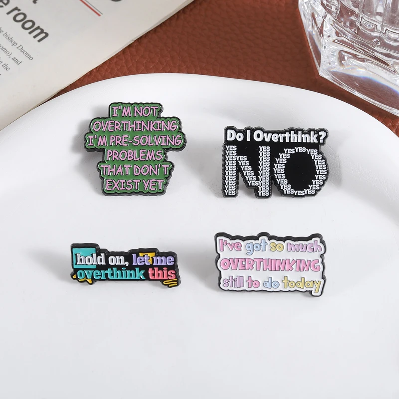 أنا لست التفكير المينا دبوس حصلت على الكثير من التفكير حتى الآن للقيام اليوم الصحة العقلية بروش شارة التلبيب مجوهرات هدايا #4