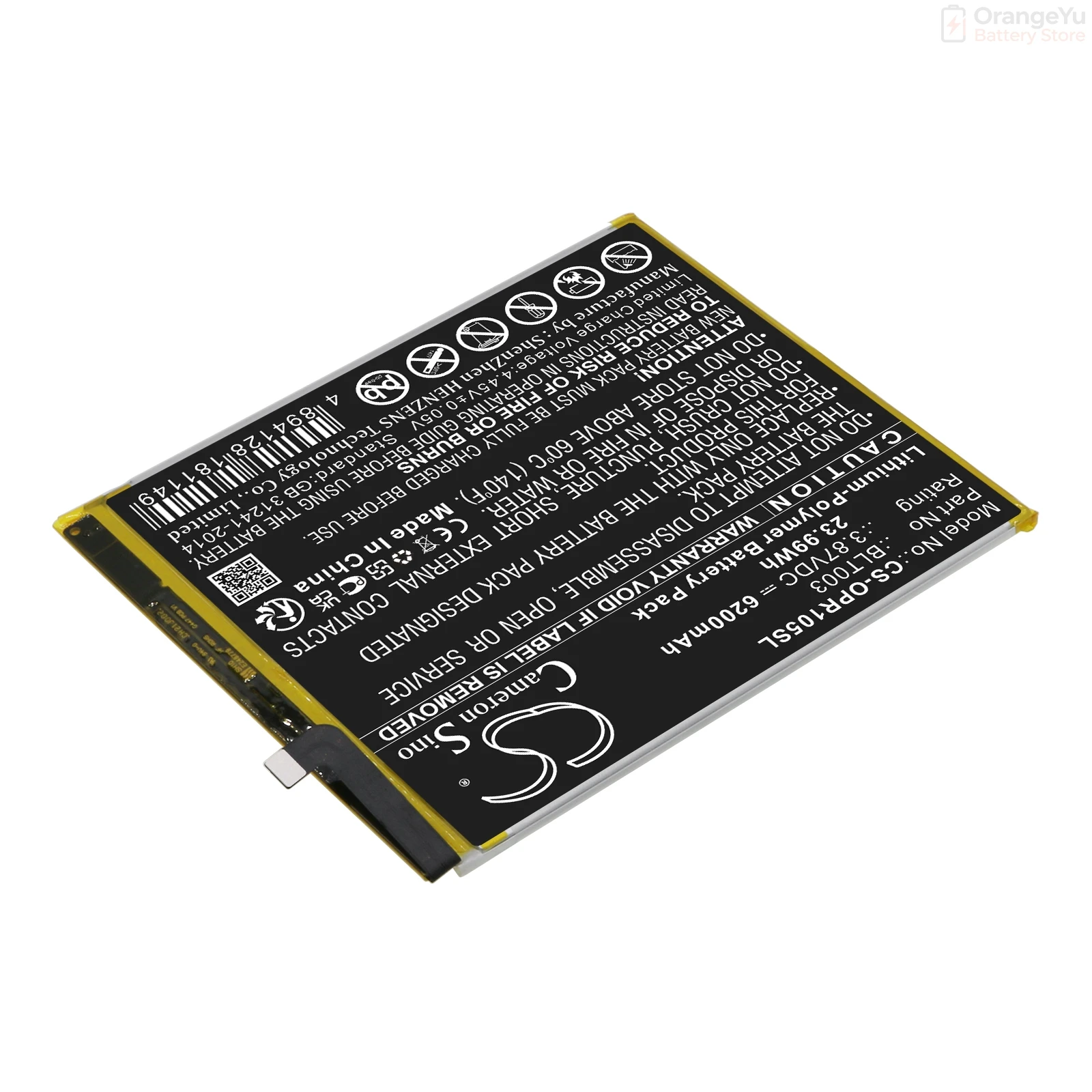 Replacement 3.87V 6200mAh Tablet Battery for Oppo Realme Pad Mini 4G RMP2105 BLT003 Mini LTE Mini Wi-Fi