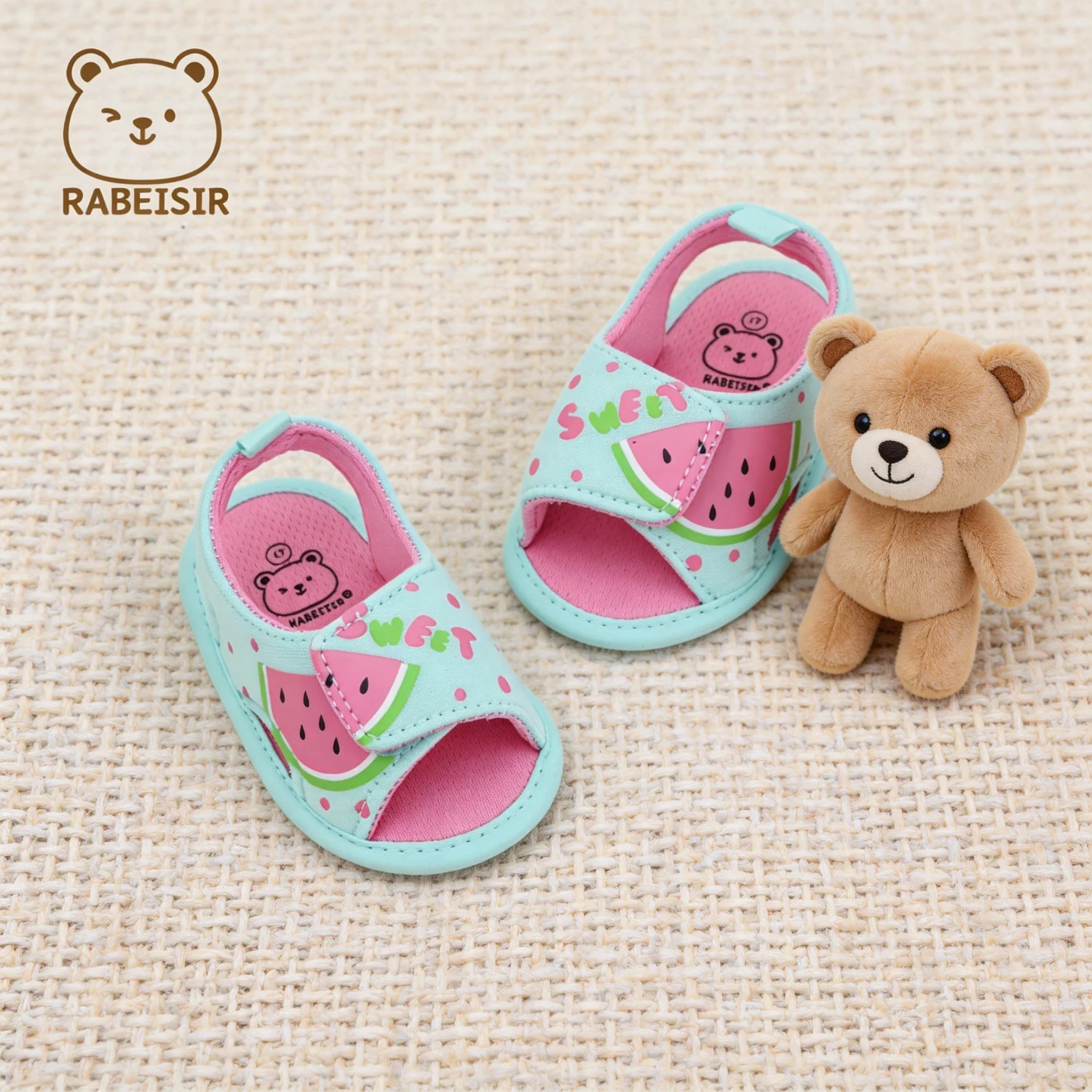 Baby Fashion Sandals, Baby Walking Shoes, Soft Sole, Comfortable, 0-1 and a Half Years Old, Sweet and Cute Style