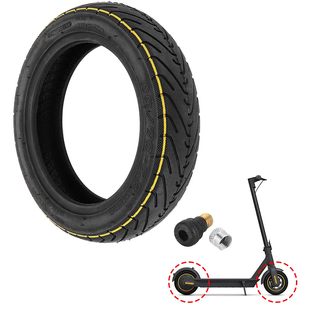 

Electric Scooter Tubeless Tire Outdoors With Gas Nozzle 10 Inch 245*245*55mm 520g 60/70-6.5 Accessory Black Parts