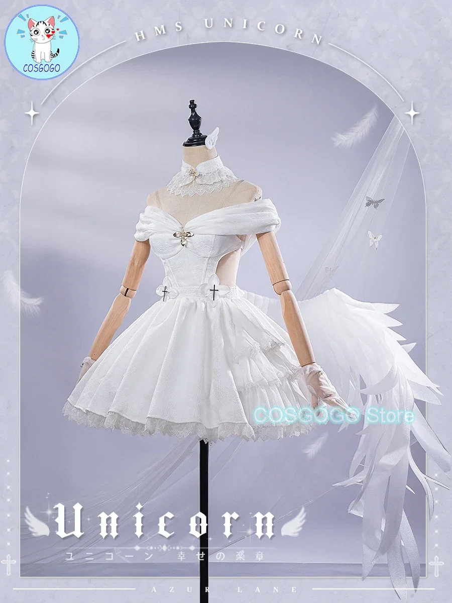 COSGOGO Azur Lane Unicorn Happiness Movement Gown Women Dress Cosplay Costume Cos Game Anime Party Uniform Hallowen Play Role Cl