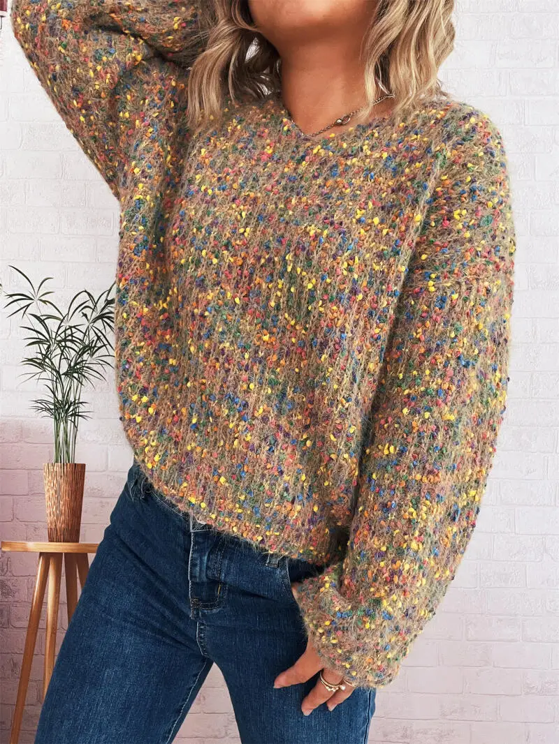 

Soft and Warm Sweater Knitwear Cardigan Loose Korean Version V-Neck Autumn Winter Cute Plush Casual Lazy Wind Jumper Sweater