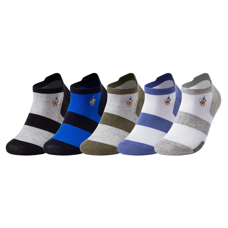 5Pair/Lot Summer Cotton Brand Socks High Quality PIER POLO Socks Casual Short Funny Ankle Socks Men Sokken Size 39-44