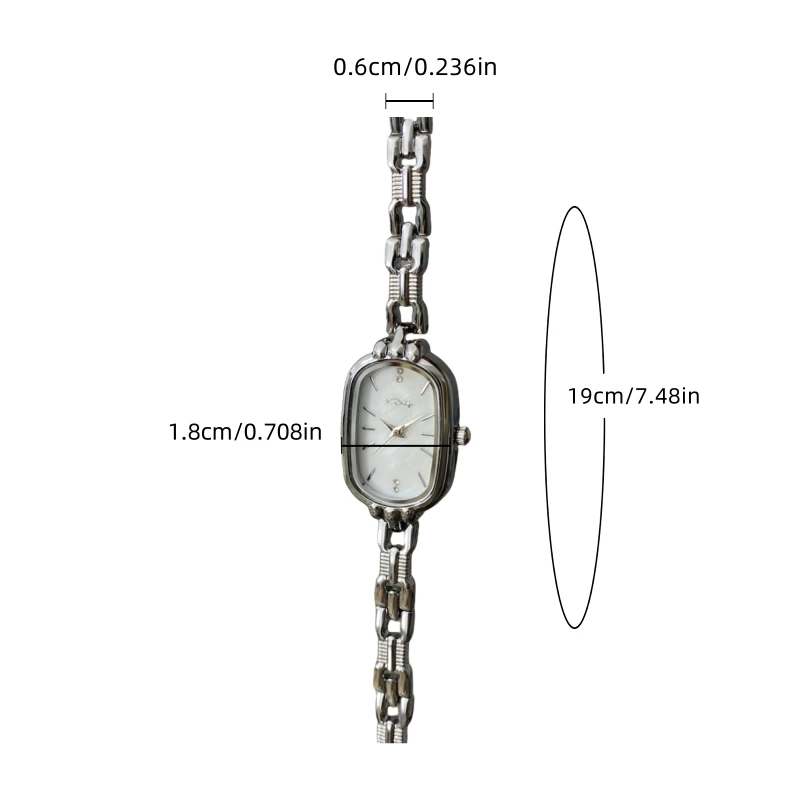 Новые серебряные женские часы-браслет, легкие роскошные модные прямоугольные кварцевые наручные часы с маленьким циферблатом и цепочкой, простые элегантные женские часы
