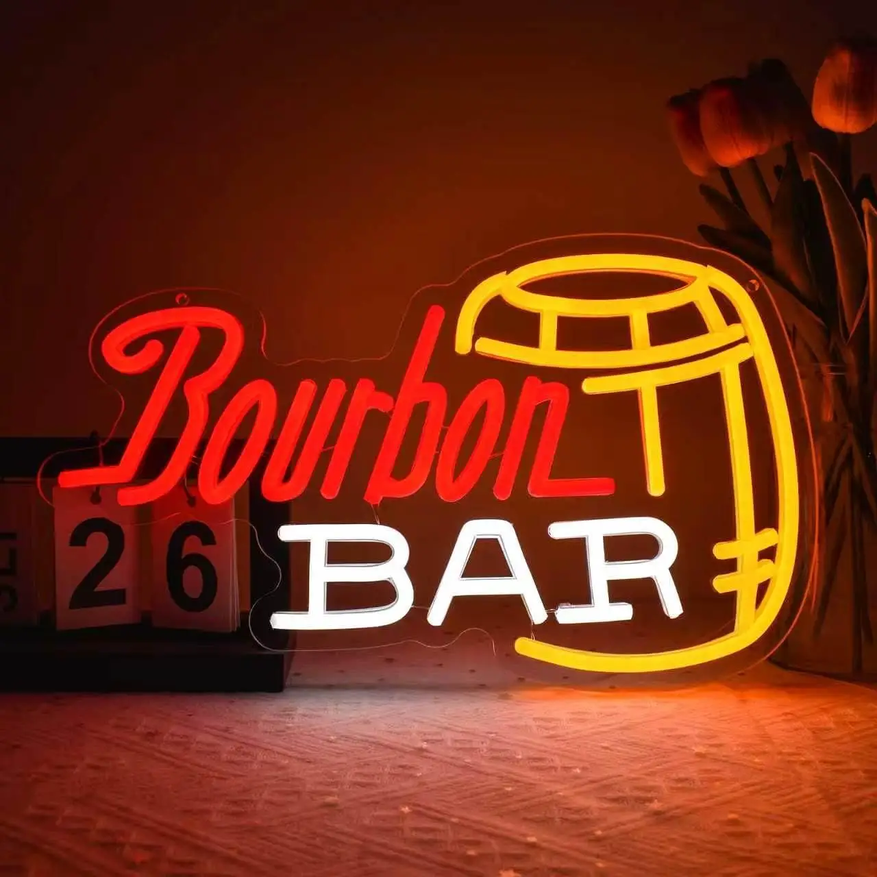 Bourbon Bar Neon Sign USB Powered LED Neon Light For Whiskey Pub Man Cave Home Bar Lounge Wall Art Decor Gift Business Signage