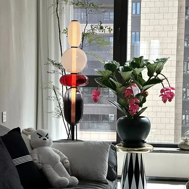 Postmodern Floor Lamp Colored Glass Design Living Room Sofa Standing Lights LED Bedside Lamp Minimalist Room Decoration Lighting - view 4
