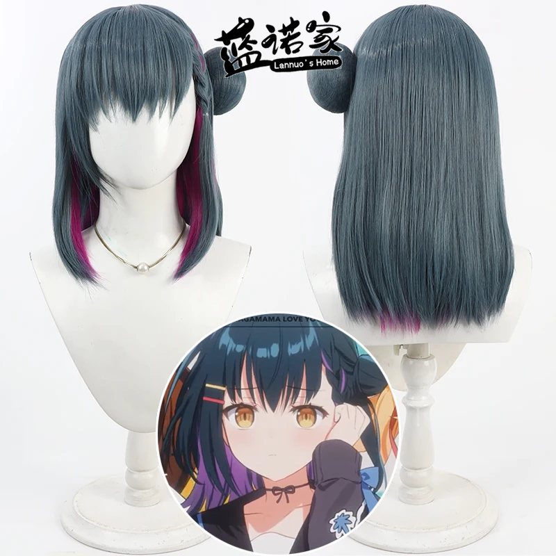 

Virtual YouTube Yamagami Karuta Cosplay Wig Halloween Party Prop Synthetic Hair Heat Resistant Fiber + Wig Cap
