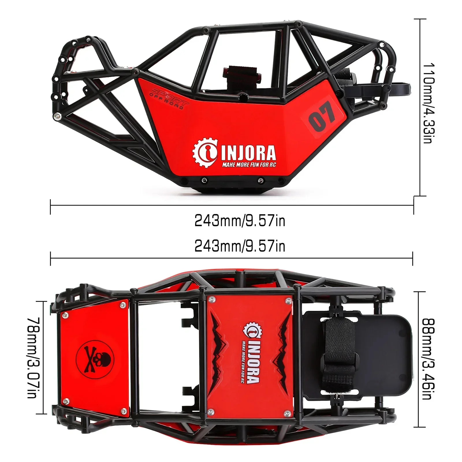 Nylon Buggy Body Shell obudowa klatki dla 1/10 skala gąsienica RC Axial SCX10 90046 części zamienne