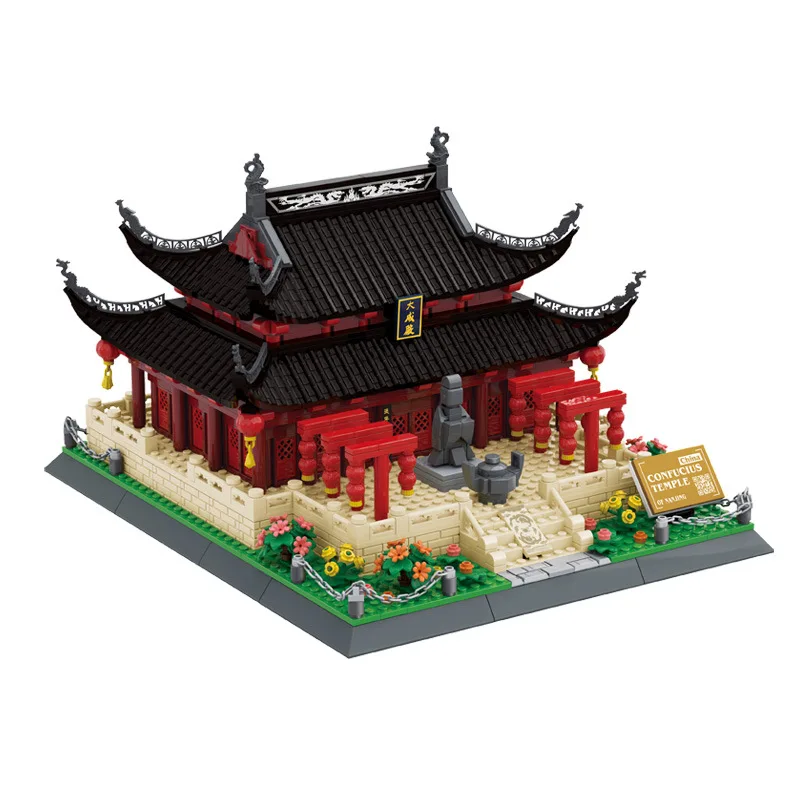 Creatieve China Oude Architectuur Bouwsteen Nanjing Confucius Tempel Bouwstenen Model Speelgoed Collectie Voor Geschenken