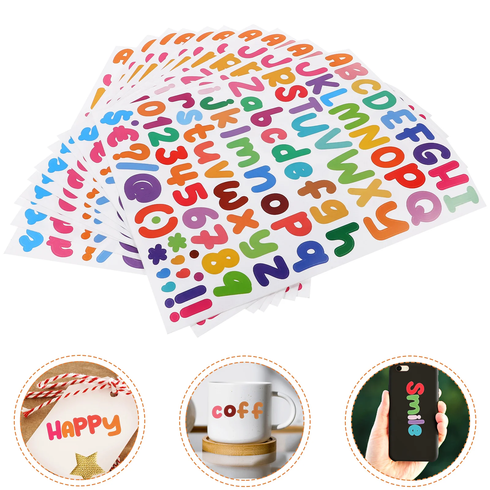 10 Sheets Alphabet Stickers Number Labels Letter Toy Set Small Letters for Crafts Vinyl Self Adhesive Child