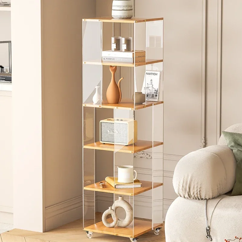 Rotating bookshelves, shelves, floor-to-ceiling acrylic bookcases  corner multi-laye