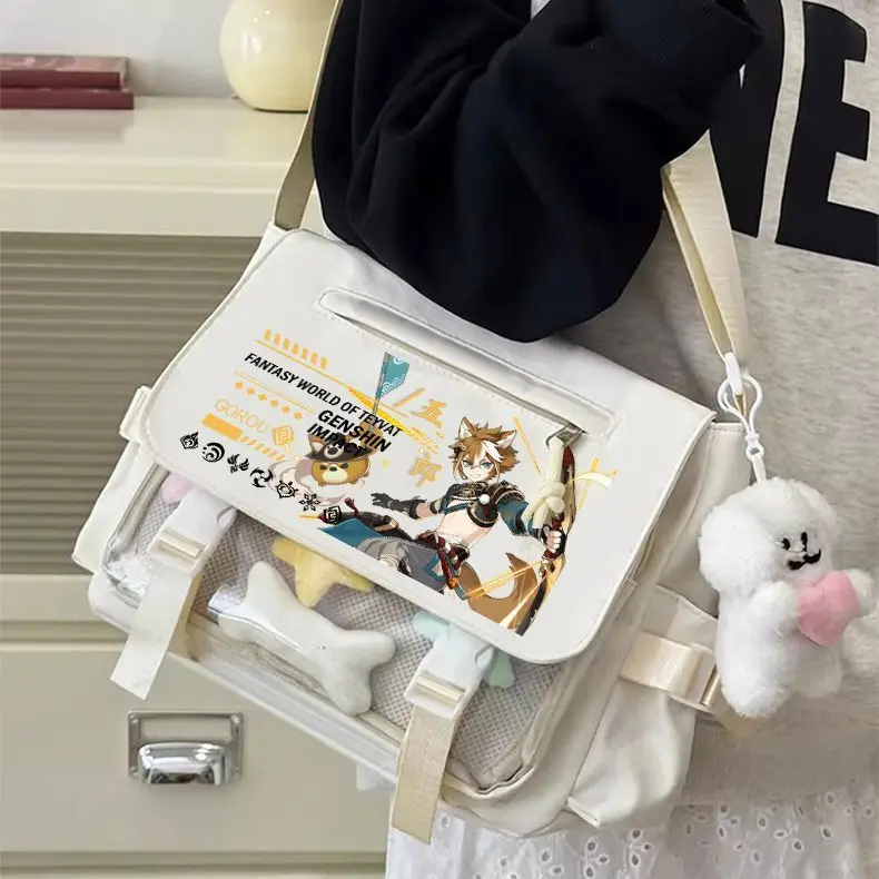 Genshin Impact Transparent Pain Single Shoulder Elementary Middle School Venti Xiangliu Large Capacity Boys Girls Crossbody B