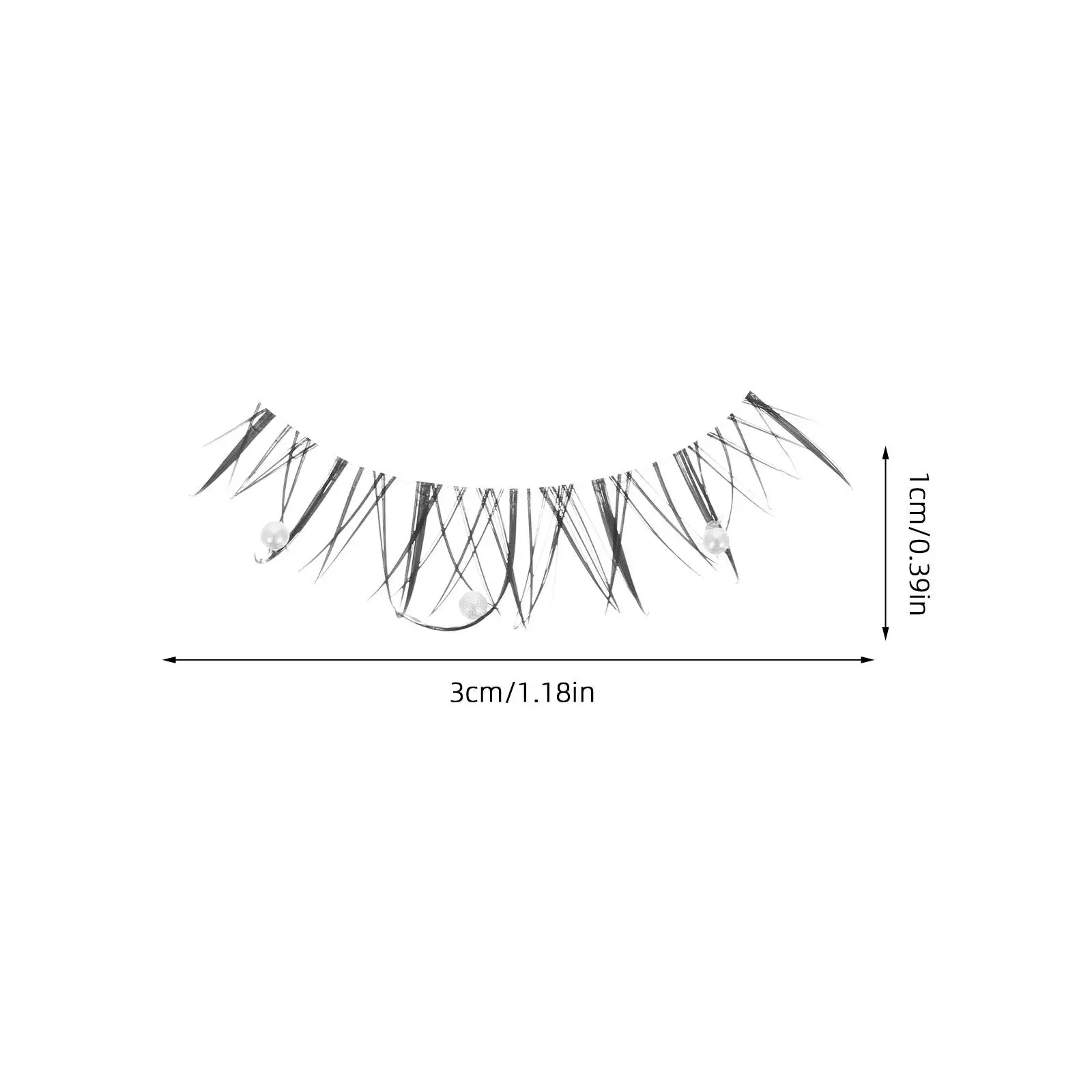 Pearl Manga Faux Eyelashes Natural Curly False Lashes for Cosplay Stage Parties Dramatic Costume Lashes Faux Eyelashes