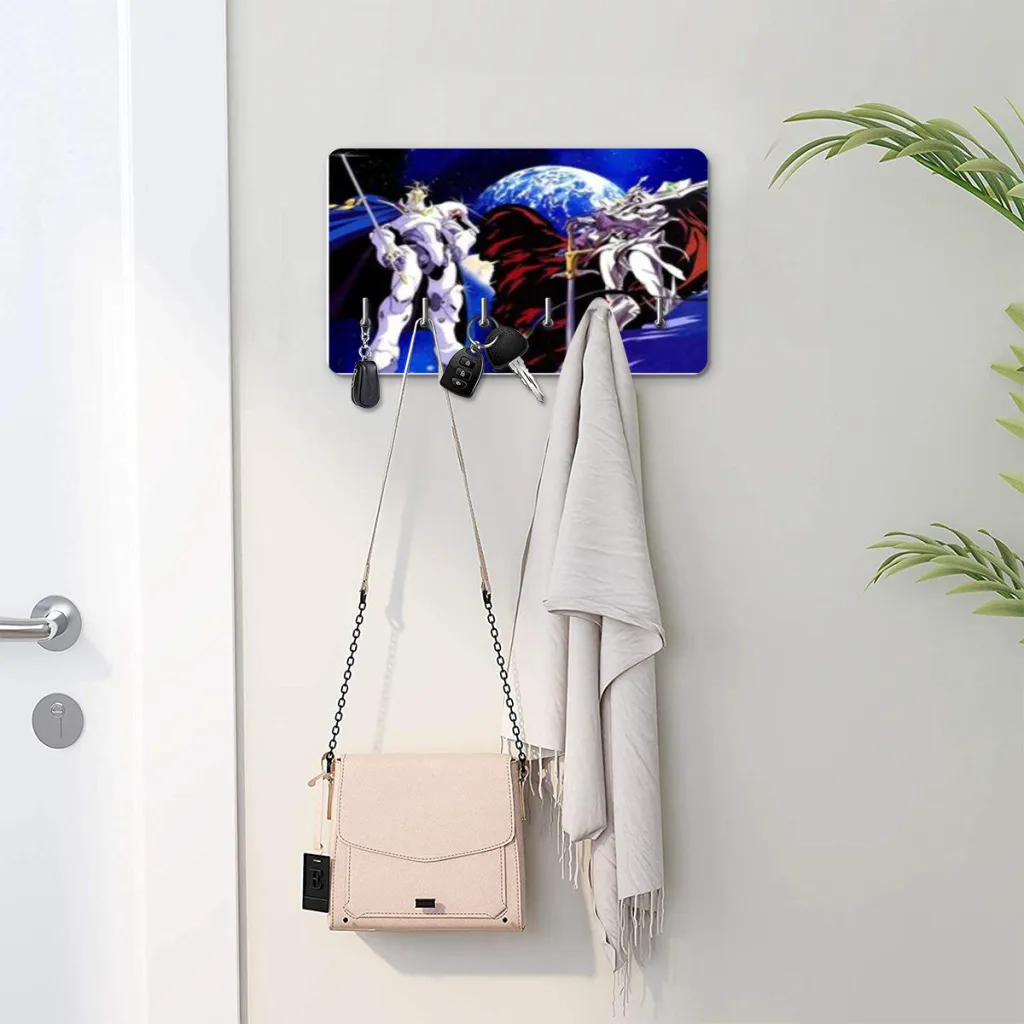 

E-Escaflowne Key holder home wall hooks door entryway hallway kitchen wall bedroom decor rack with 6 hooks