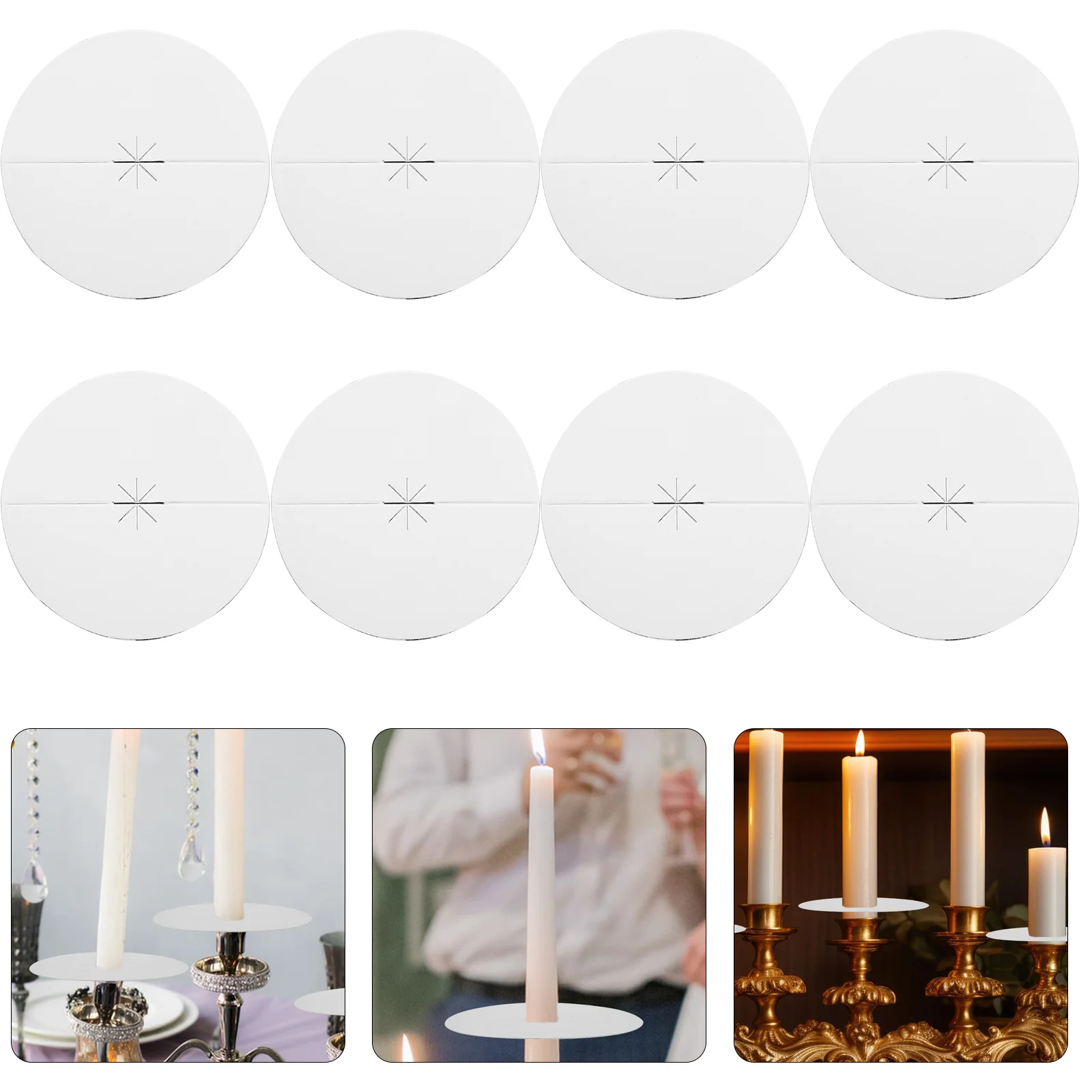 

100 Pcs Taper Paper Drop Protection Box Candling Protector Tray Candles Drip Protective Plate