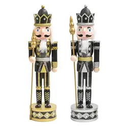 38cm Christmas Nutcracker Figures Nutcracker Soldier Nutcracker Ornament for Shelf Decoration Handmade Nutcracker Ornament