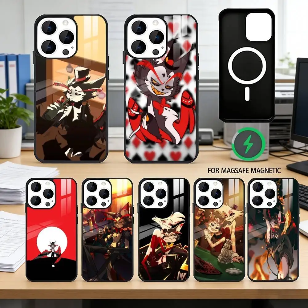 

Hazbin Hotel Husk Phone Case For iPhone17,16,15,14,13,12,11 Plus,Pro Magnetic with Magsafe Wireless Charging