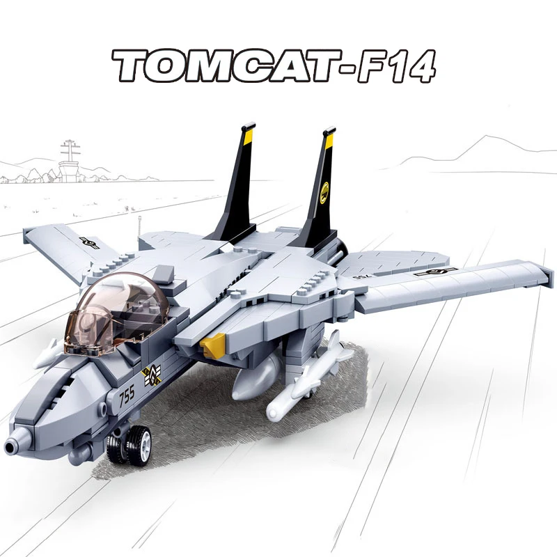 U.S.A Air Force F14 F16 F18 Military Weapon Building Blocks WW2 Jets Fighter Soldier Friend Bricks Kids Arms Airplane Toys Set