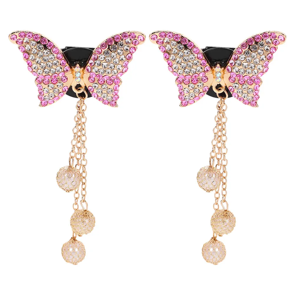

2Pcs Zinc Butterfly Pink Decorative Car Clips Vent Clip Air Vent Clips Car Perfume Clip Perfume Holder